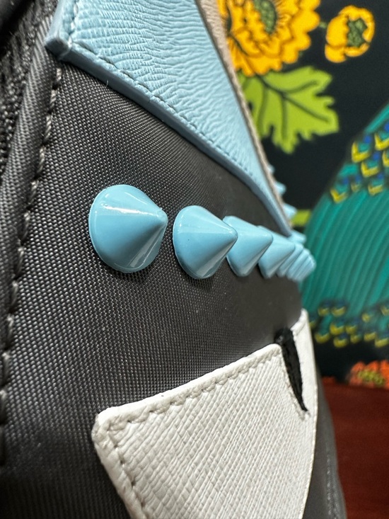 Fendi Bag Bugs Monster Eyes Mohawk Fur Nylon Backpack – Karl Lagerfeld Era (C1) - Picture 13 of 15